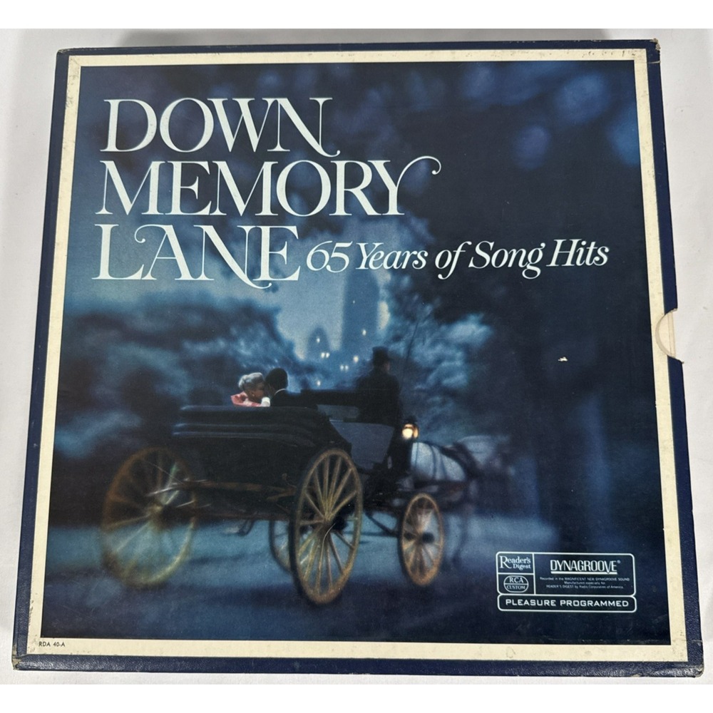 Reader's Digest Down Memory Lane Vinyl Box Set 10 LP Blue 65 Years of Song Hits